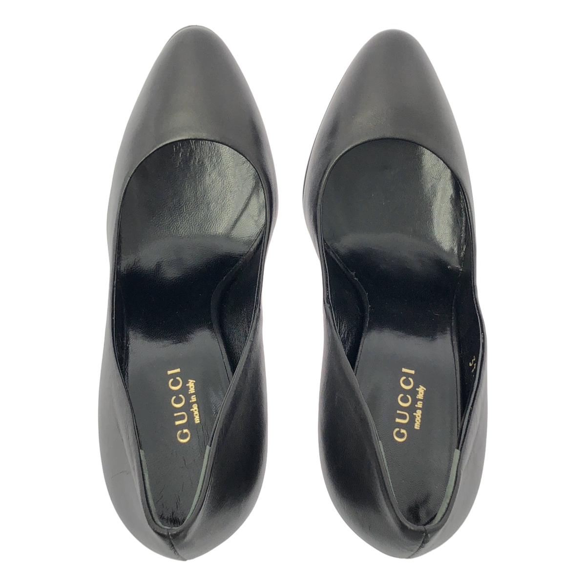 GUCCI / グッチ レザー インターロッキングG ロゴ ヒール パンプス