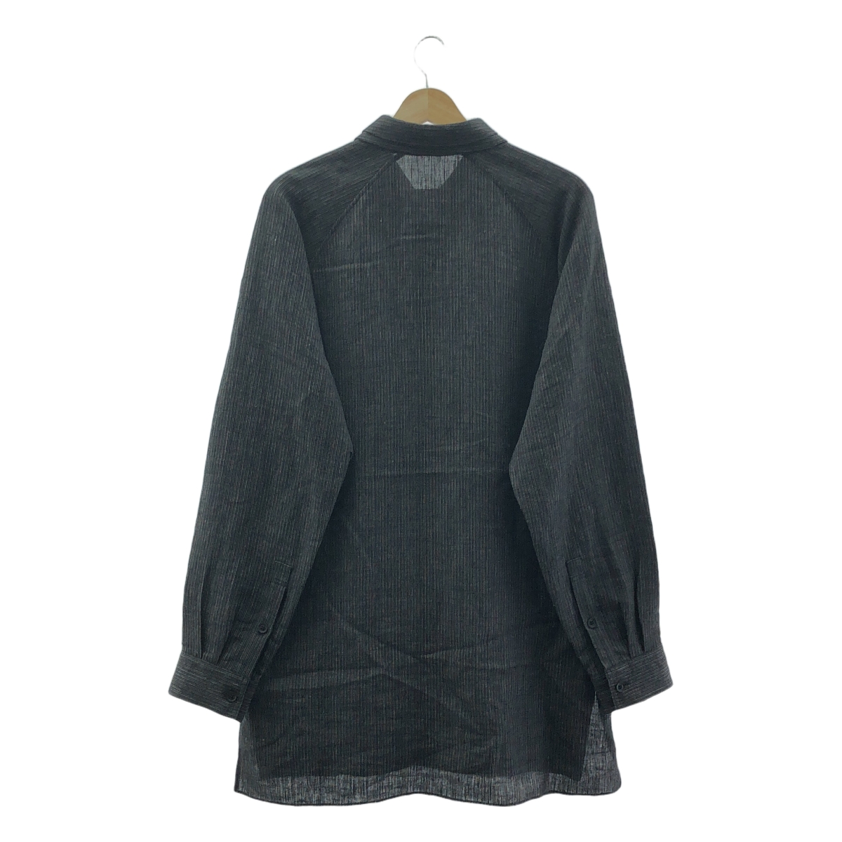 YOHJI YAMAMOTO POUR HOMME / ヨウジヤマモトプールオム Double Collar Decorative Button Blouse / ヘンプ 先染め ストライプ シャツ