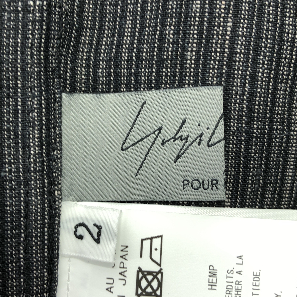 YOHJI YAMAMOTO POUR HOMME / ヨウジヤマモトプールオム Double Collar Decorative Button Blouse / ヘンプ 先染め ストライプ シャツ