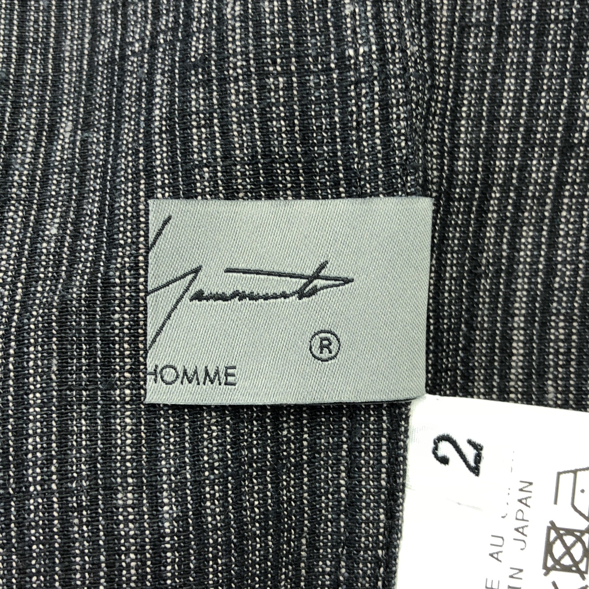 YOHJI YAMAMOTO POUR HOMME / ヨウジヤマモトプールオム Double Collar Decorative Button Blouse / ヘンプ 先染め ストライプ シャツ