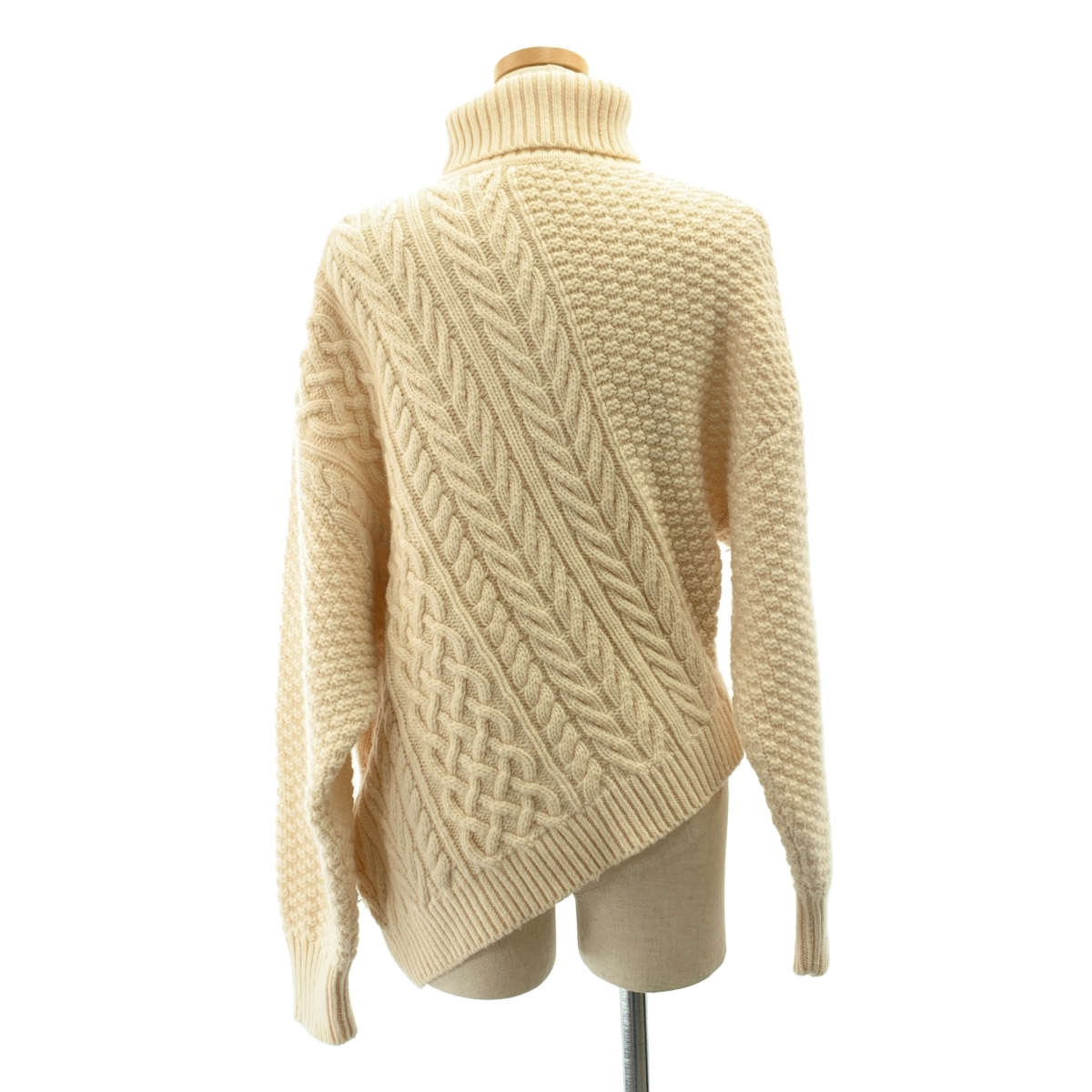 6(ROKU) BEAUTY&YOUTH / ロクビューティーアンドユース WOOL CASHMERE CABLE TURTLE NECK KNIT / ウール カシミヤ アシンメトリー ニット セーター