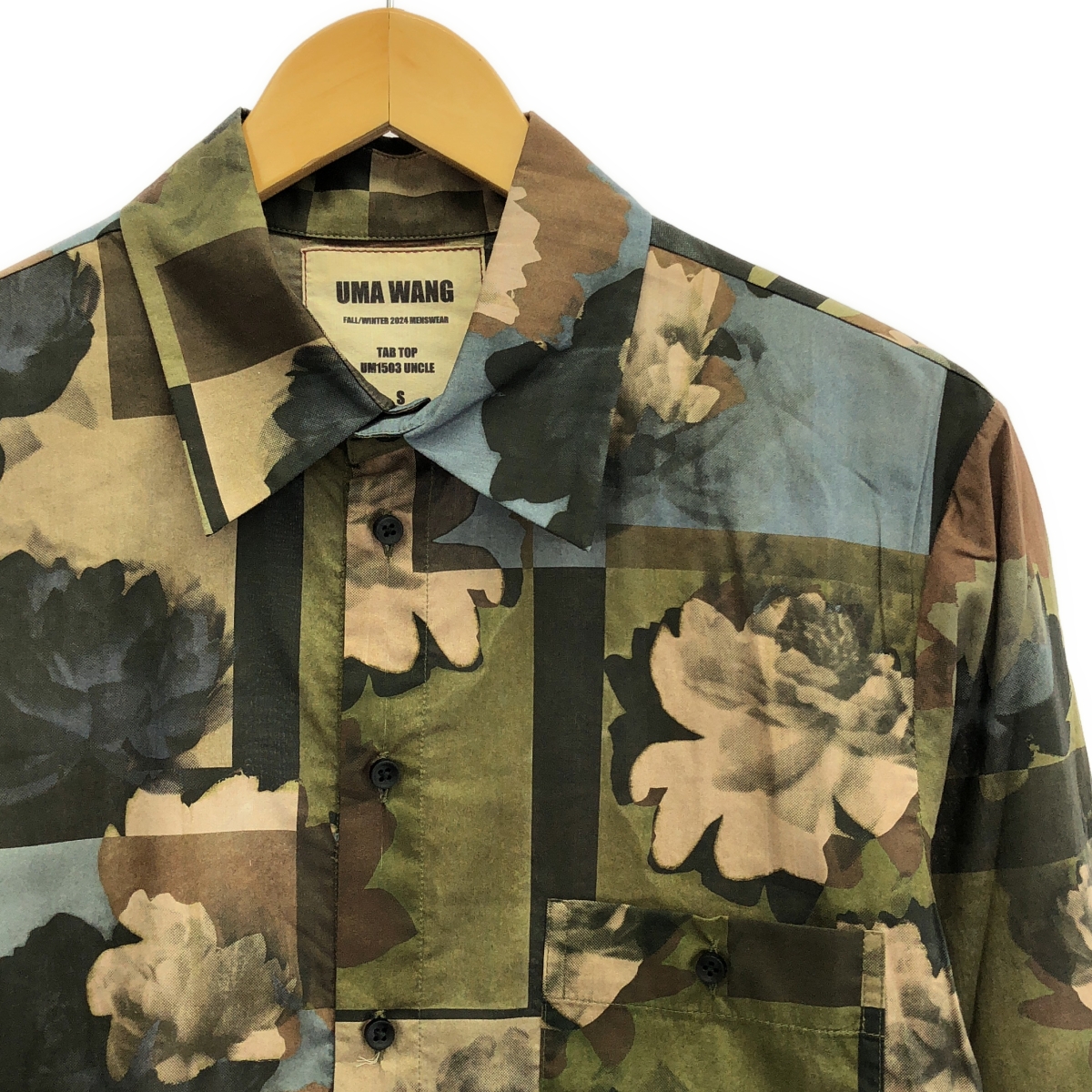 UMA WANG / ユマワン Tab Shirt / 総柄 レギュラーカラー シャツ