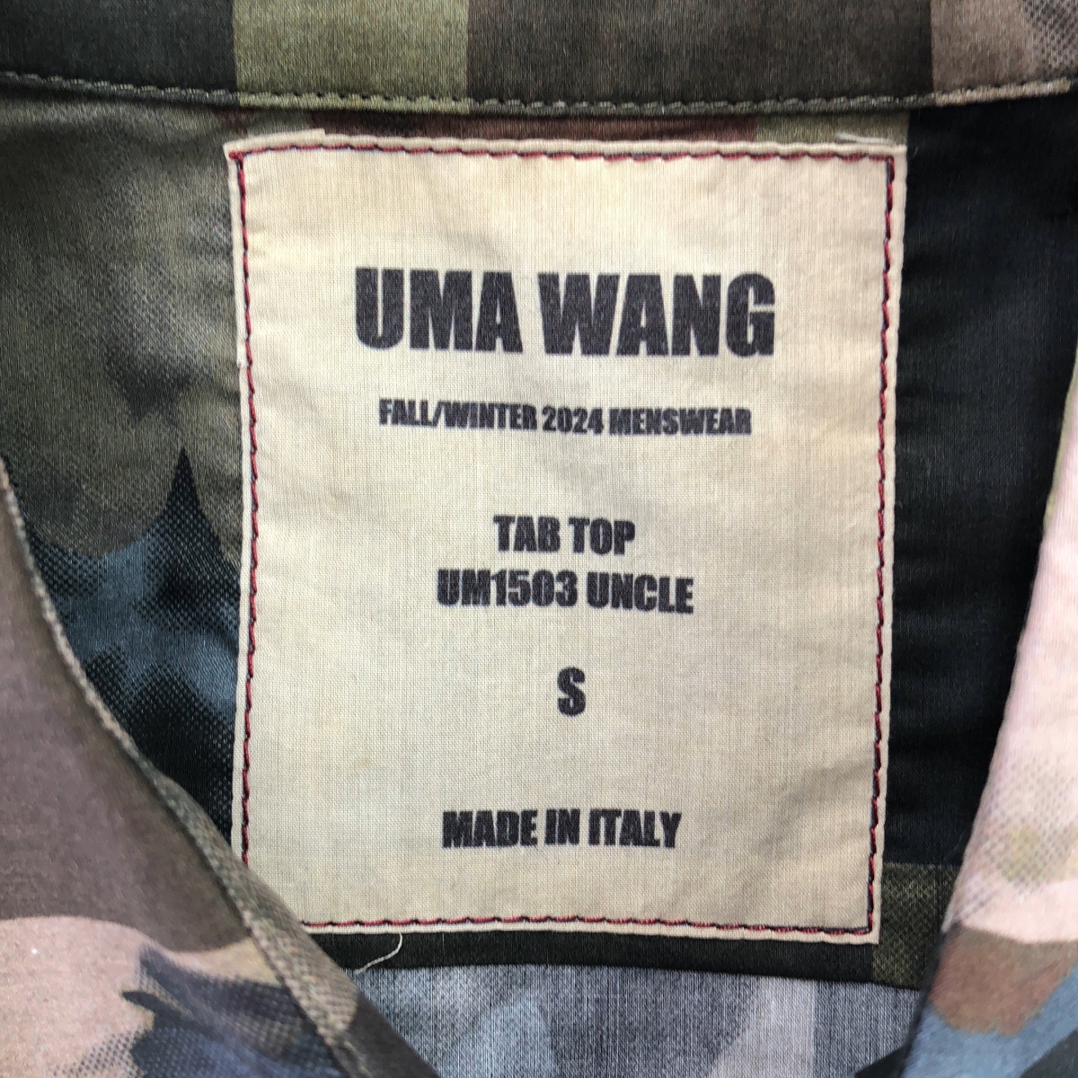 UMA WANG / ユマワン Tab Shirt / 総柄 レギュラーカラー シャツ