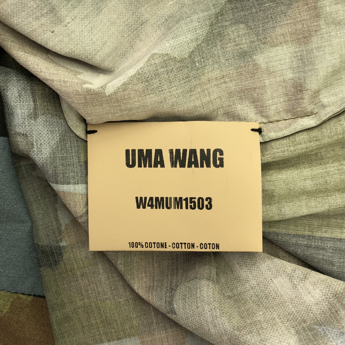 UMA WANG / ユマワン Tab Shirt / 総柄 レギュラーカラー シャツ