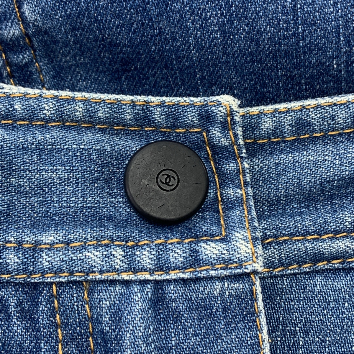 CHANEL / シャネル ココマークボタン デニム ロングスカート