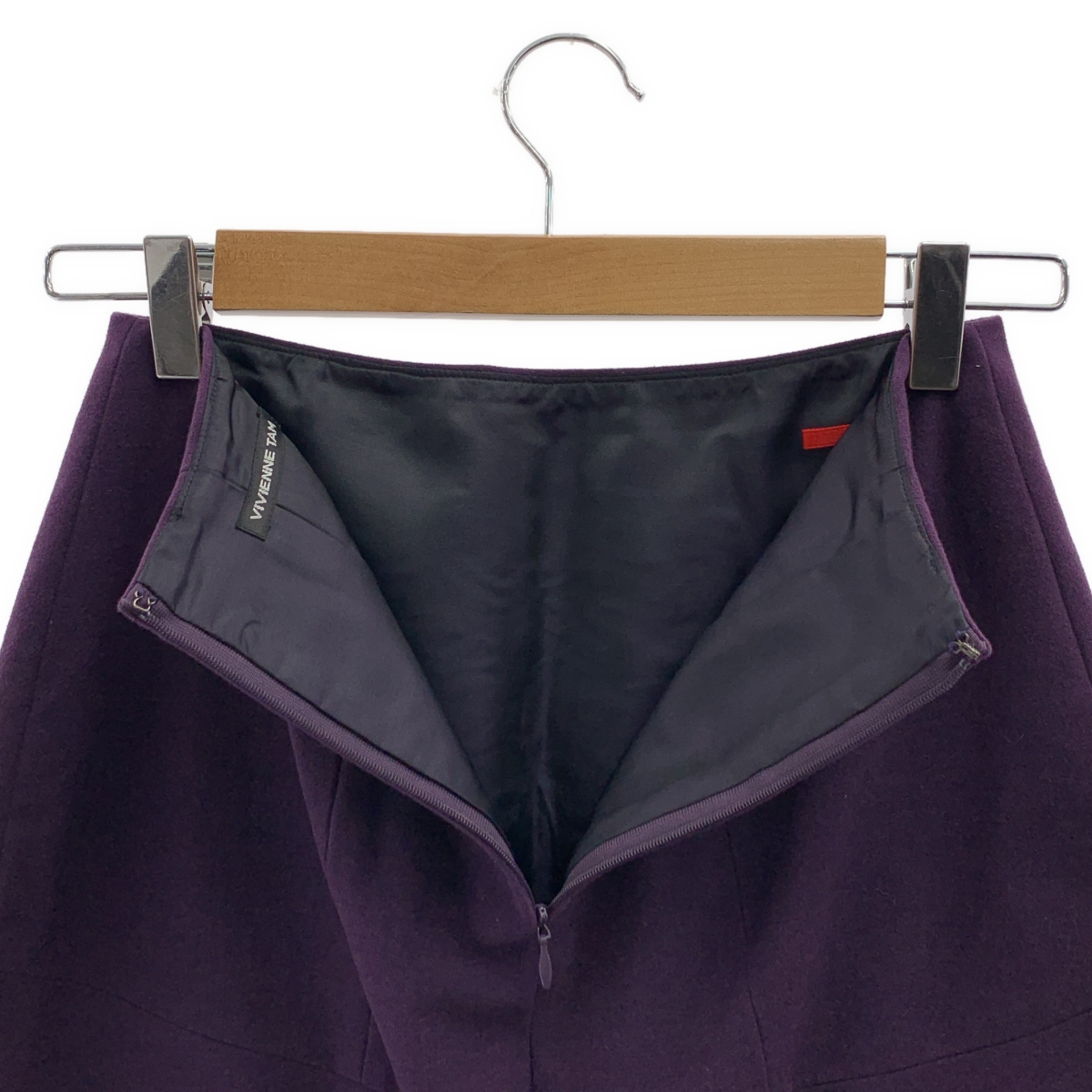 VIVIENNE TAM / ヴィヴィアンタム コットン バックジップスリット スカート / 総裏地