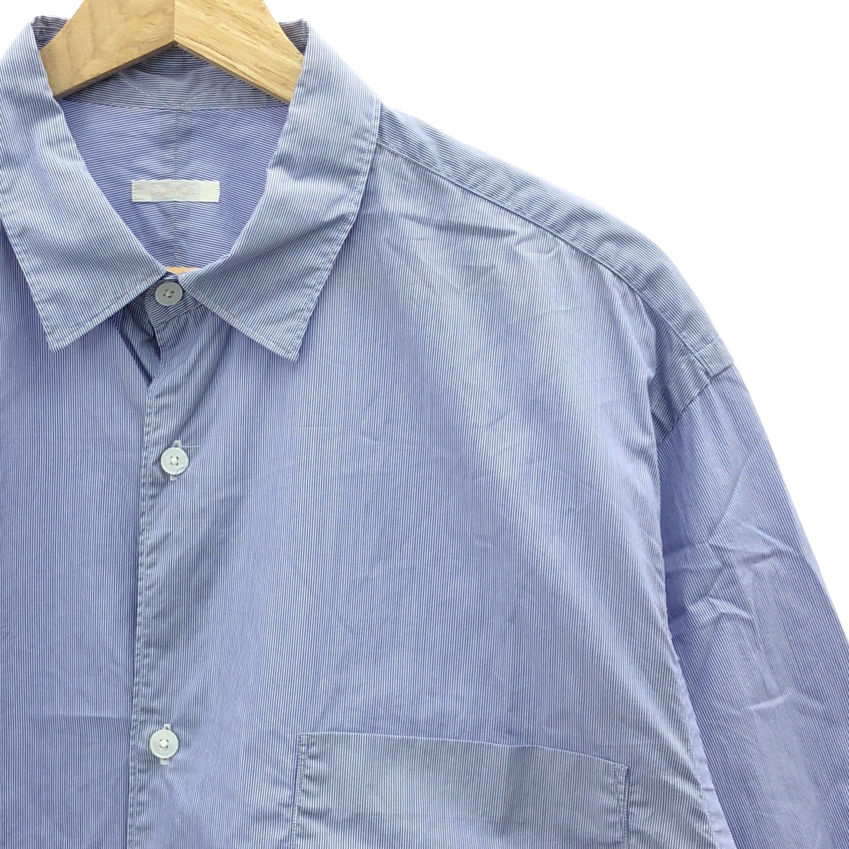 COMOLI / コモリ ストライプ コットン ポプリンシャツ