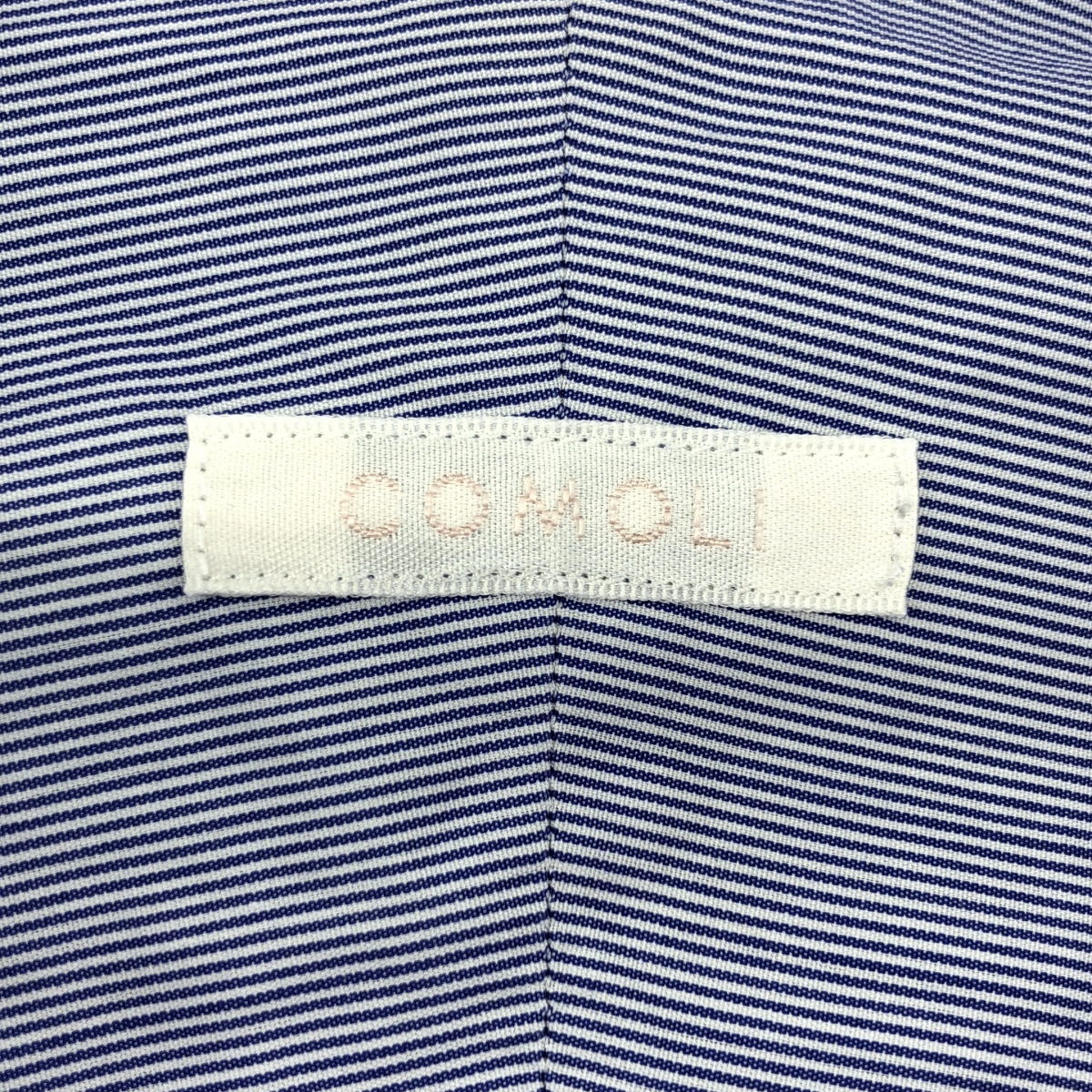 COMOLI / コモリ ストライプ コットン ポプリンシャツ