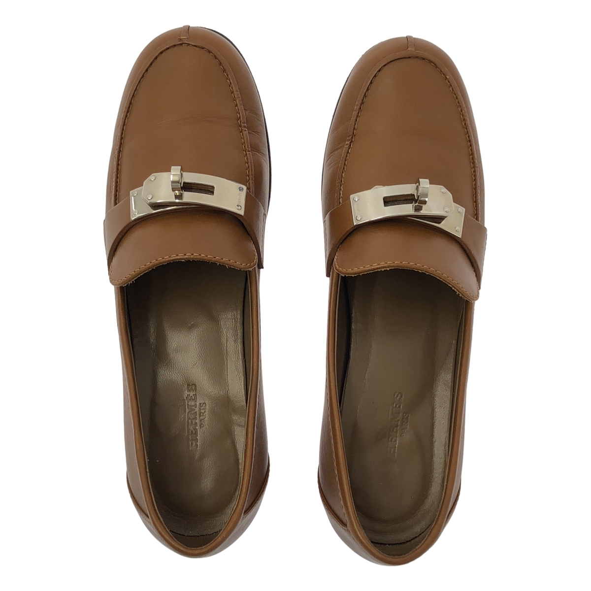 HERMES / エルメス Destin / デスタン レザー ケリーバックル ロゴ ローファー 革靴