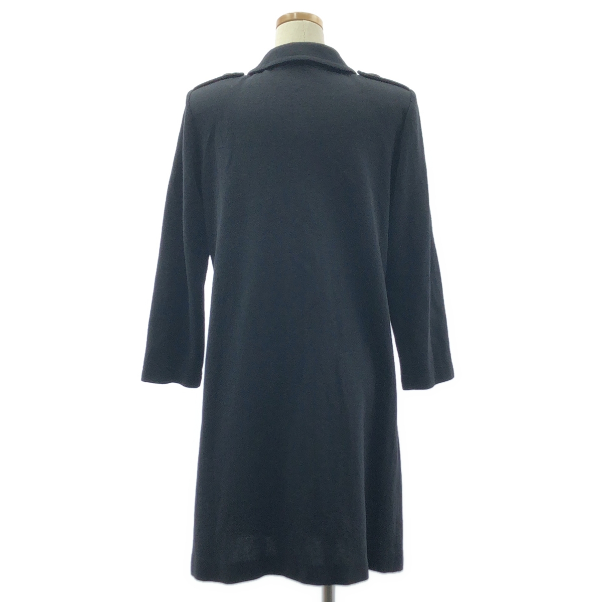 YVES SAINT LAURENT / イヴサンローラン ウール ロゴボタン ミリタリー ダブルポケット ワンピース