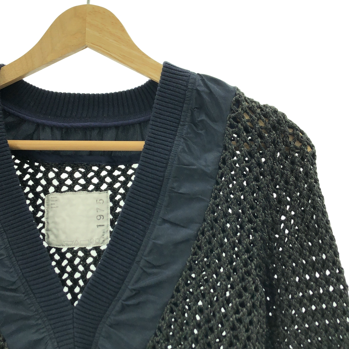 sacai / サカイ 異素材切替 Vネックニット