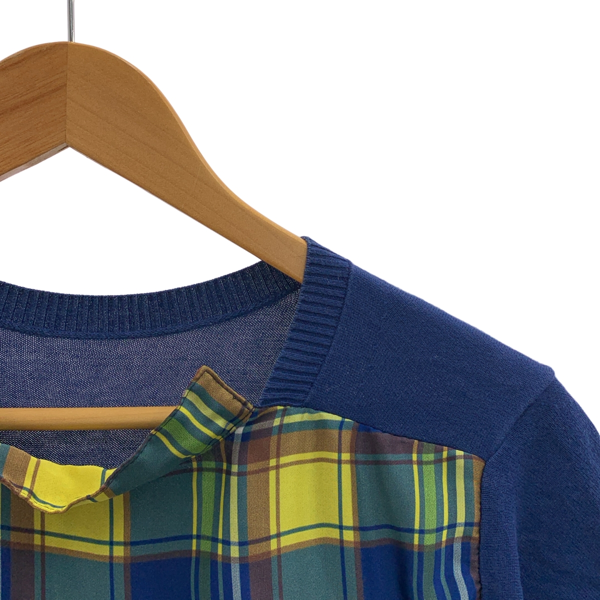 sacai / サカイ バック チェック プリーツ ニット プルオーバー