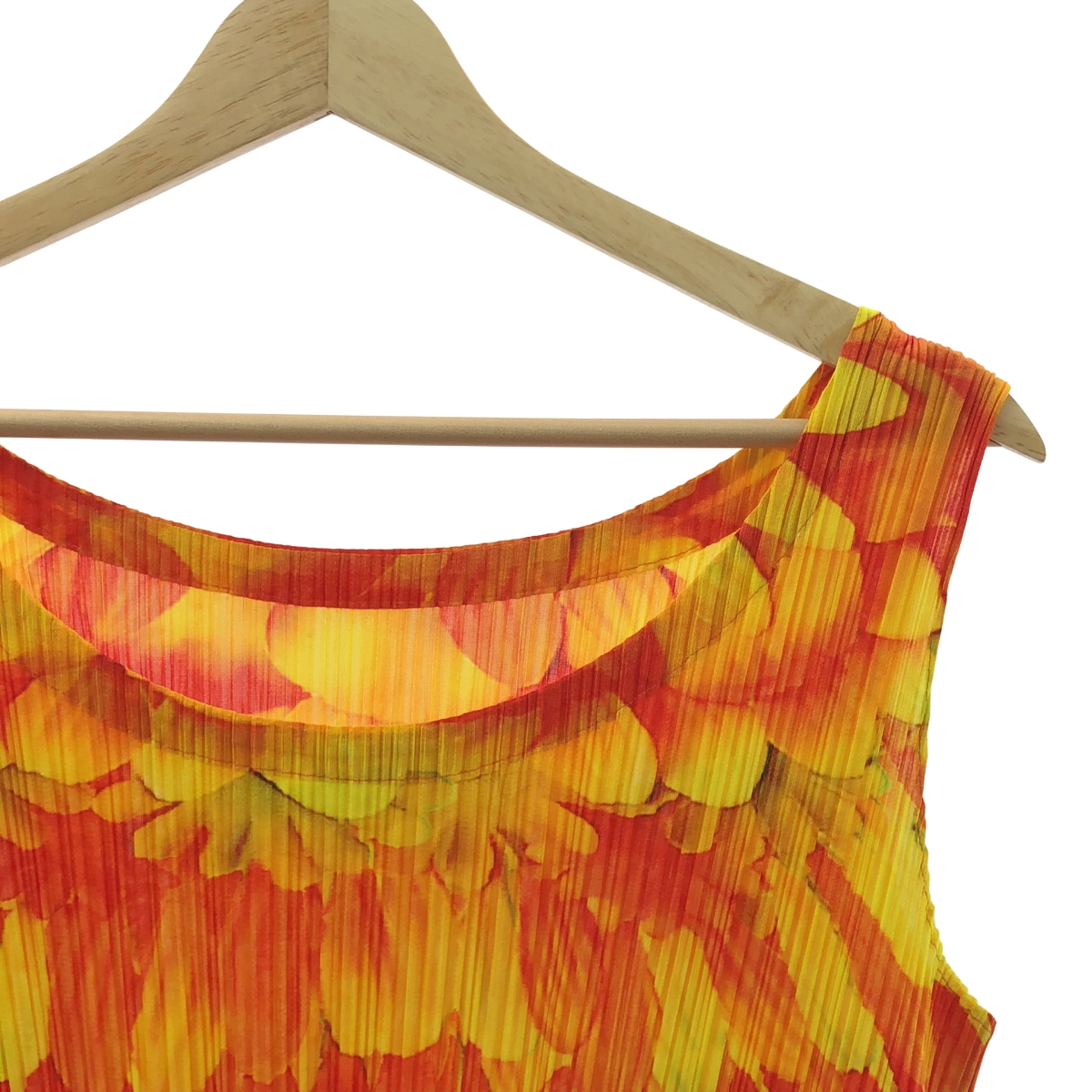 PLEATS PLEASE ISSEY MIYAKE / プリーツプリーズイッセイミヤケ ダリア 花柄 プリント フレア プリーツ ノースリーブ ワンピース