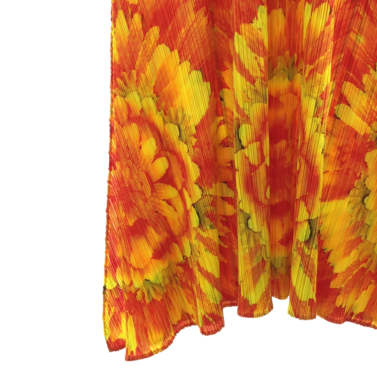 PLEATS PLEASE ISSEY MIYAKE / プリーツプリーズイッセイミヤケ ダリア 花柄 プリント フレア プリーツ ノースリーブ ワンピース