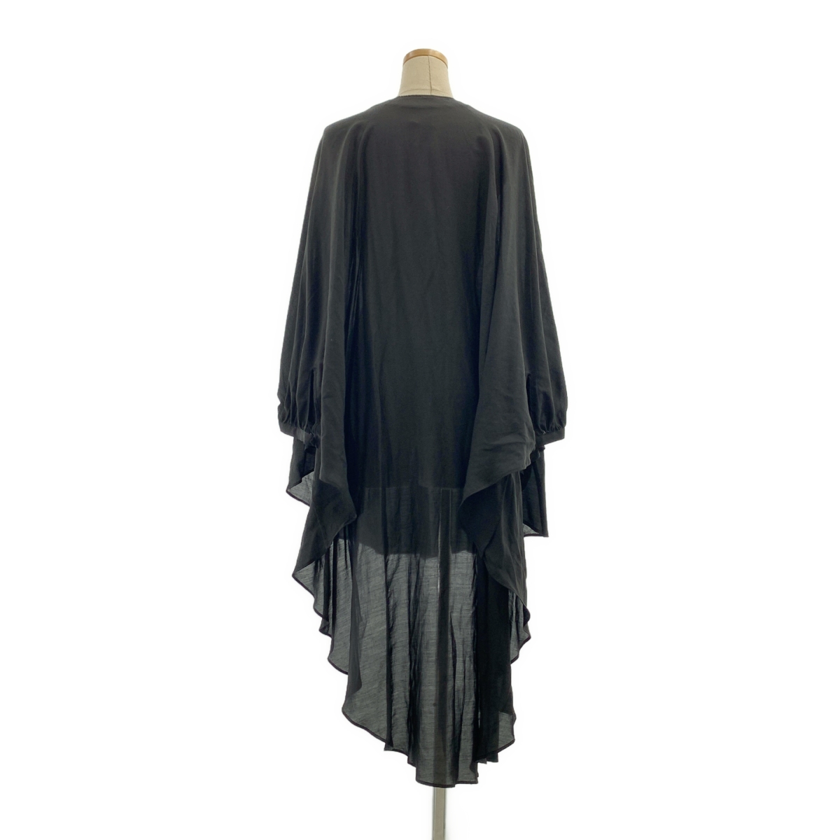 YOHJI YAMAMOTO +NOIR / ヨウジヤマモトプリュスノアール 変形 オーバーシルエット ギャザースリーブ ロングシャツ ブラウス