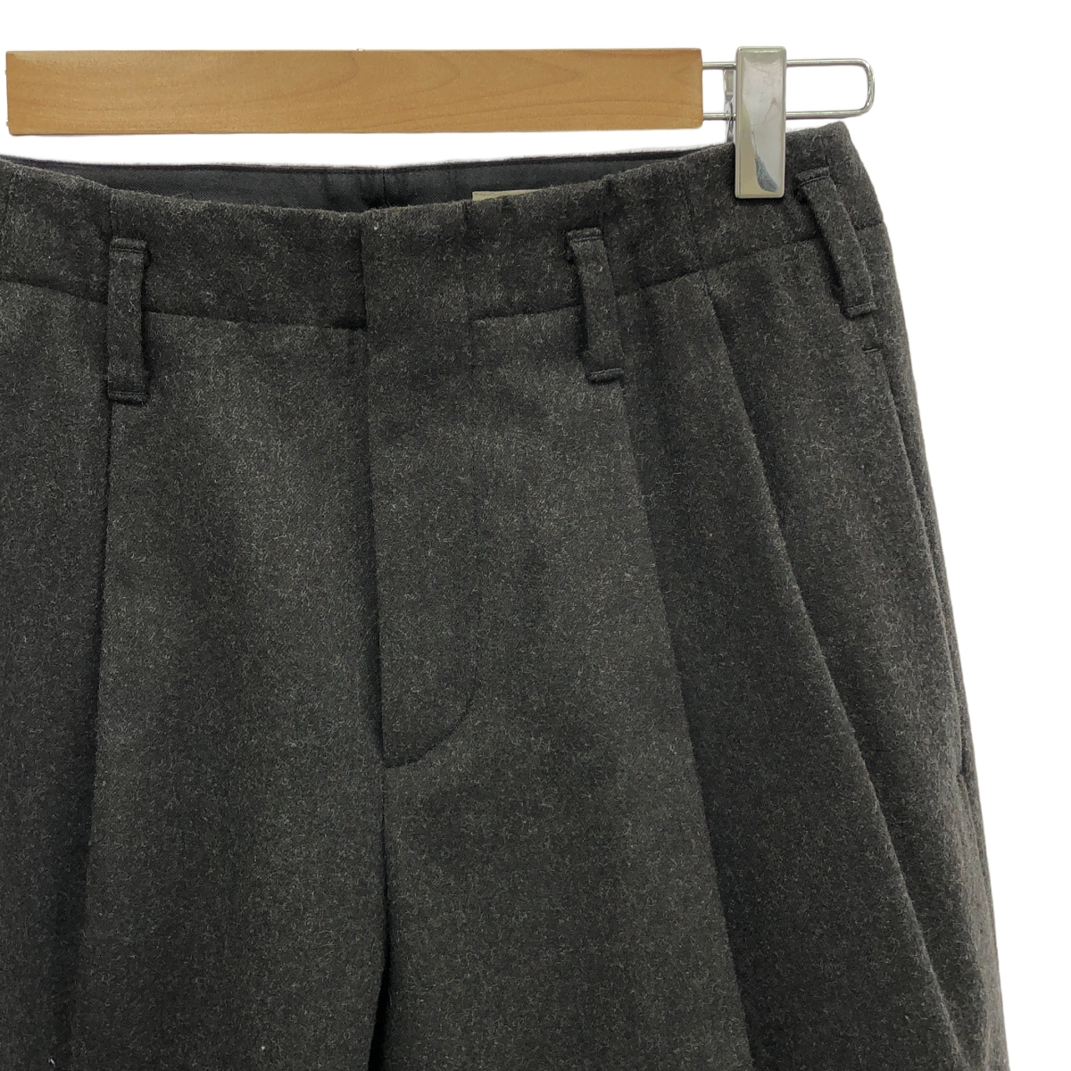 MARGARET HOWELL / マーガレットハウエル ウール カシミヤ タック パンツ