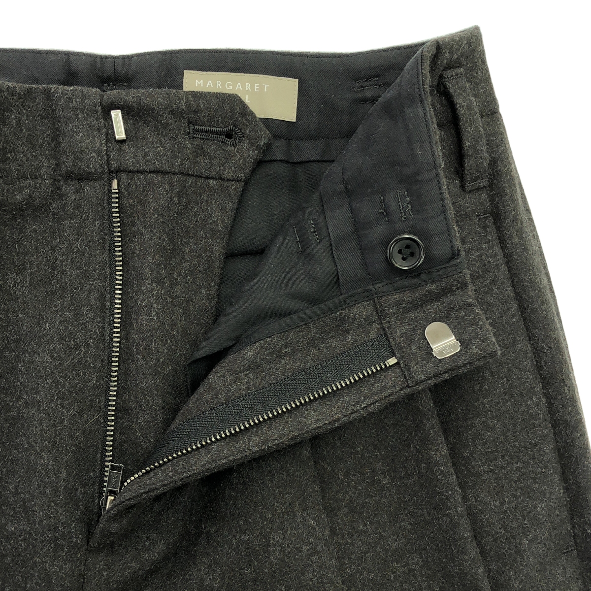 MARGARET HOWELL / マーガレットハウエル ウール カシミヤ タック パンツ