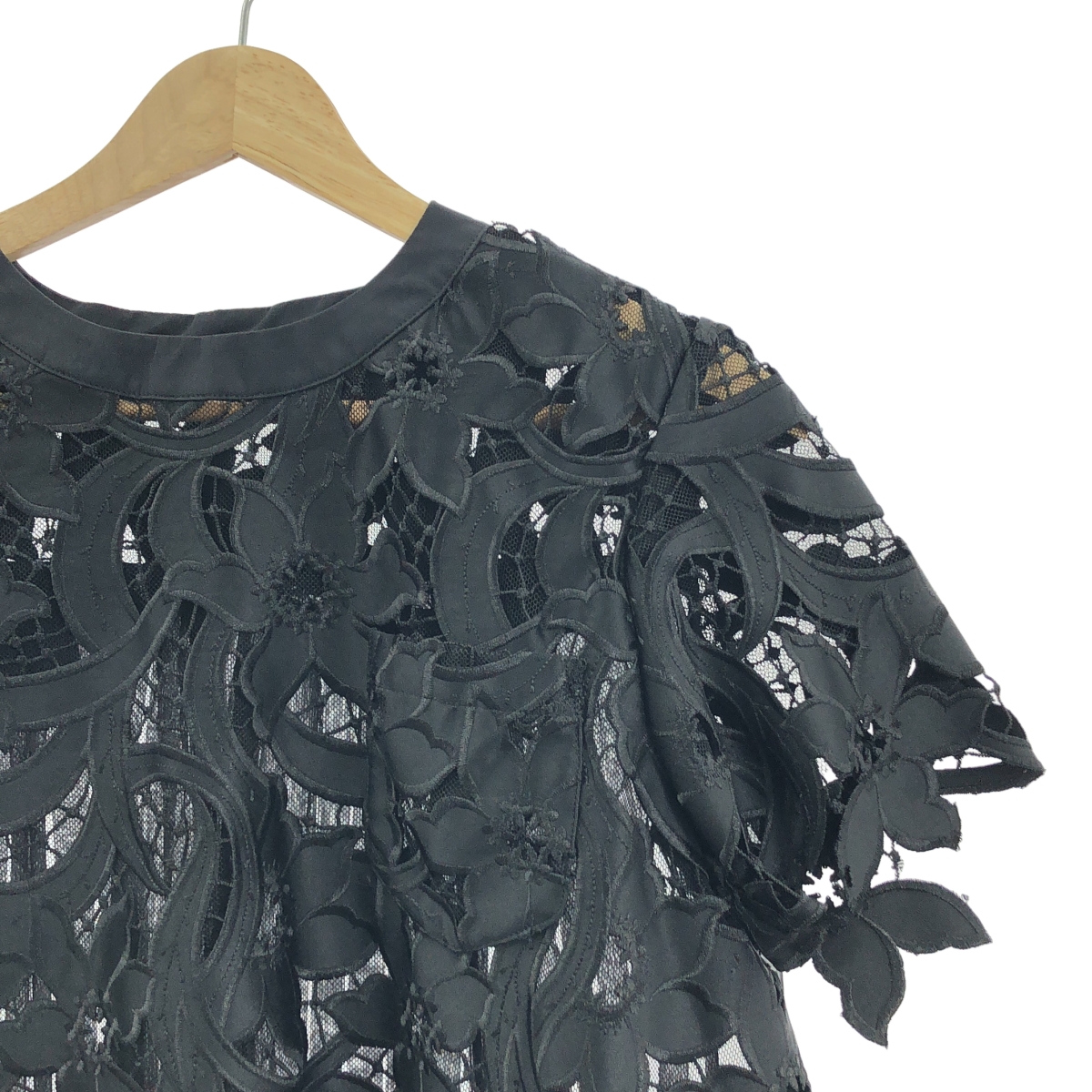 sacai / サカイ レース バック プリーツ切替 ジップ ブラウス シャツ