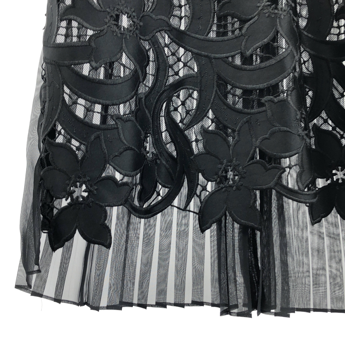 sacai / サカイ レース バック プリーツ切替 ジップ ブラウス シャツ