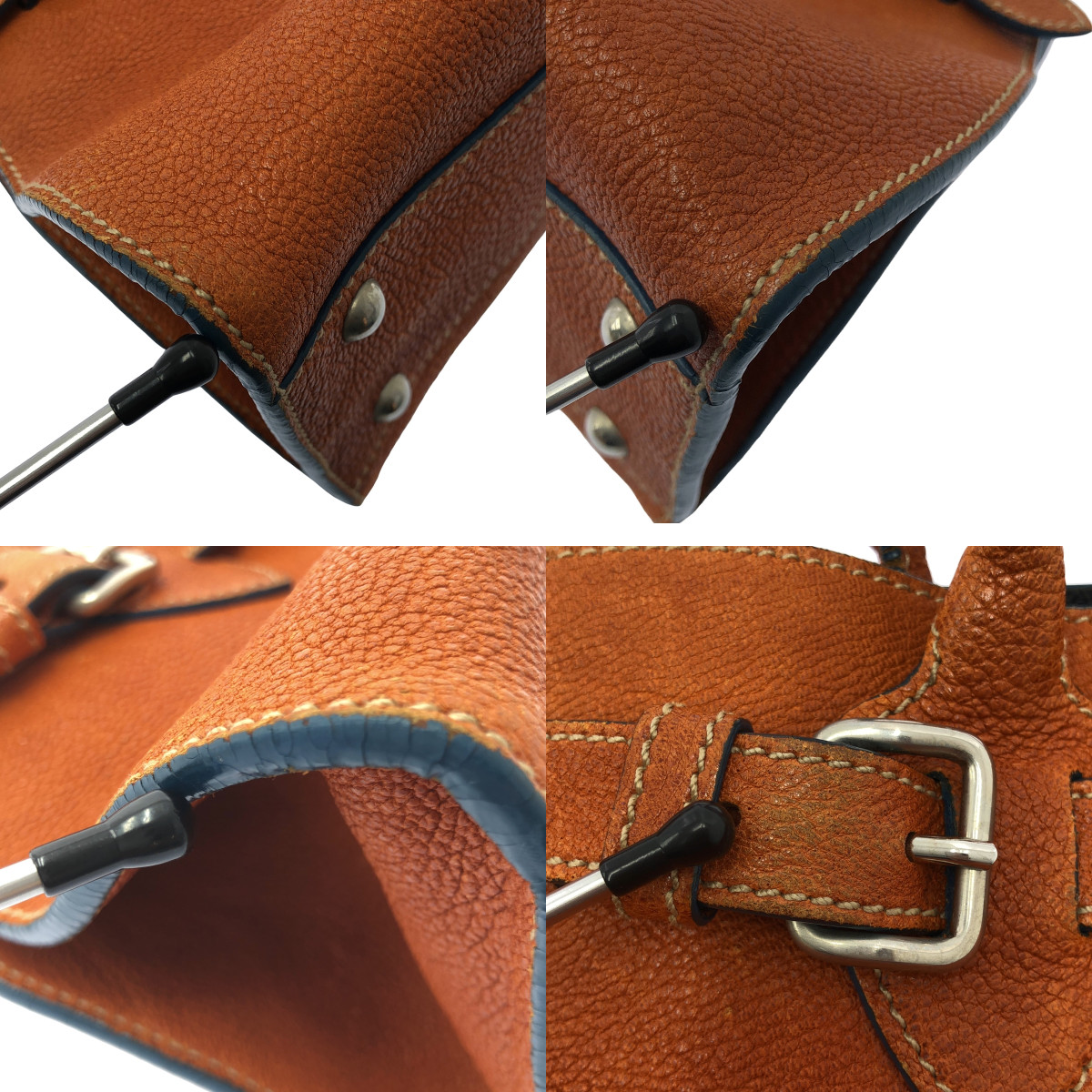 miu miu / ミュウミュウ ロゴチャーム レザー ハンドバッグ