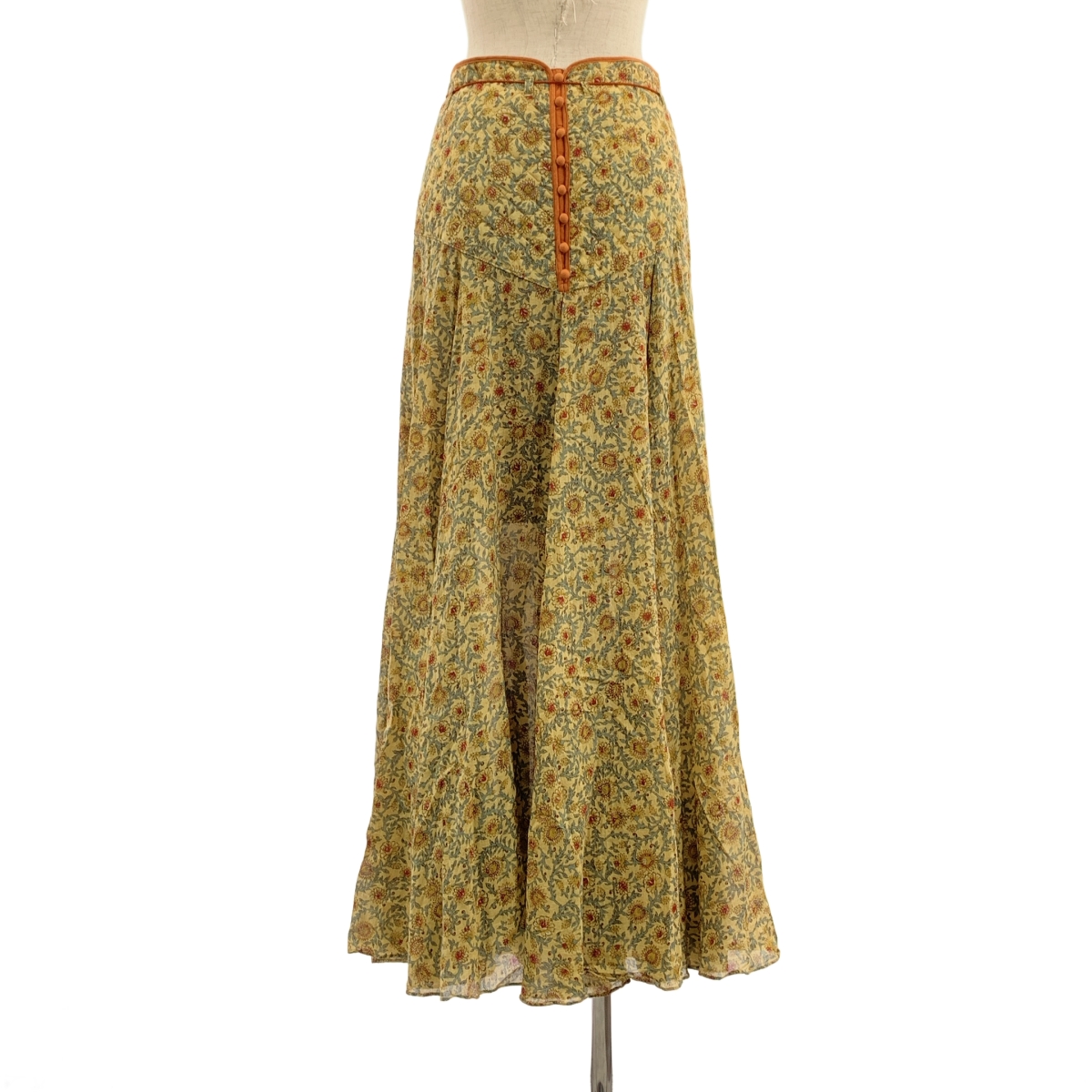 NOWOS / ノーウォス Over print long skirt / 総柄 キルティング ボリューム スカート / チャーム・ペチコート付き