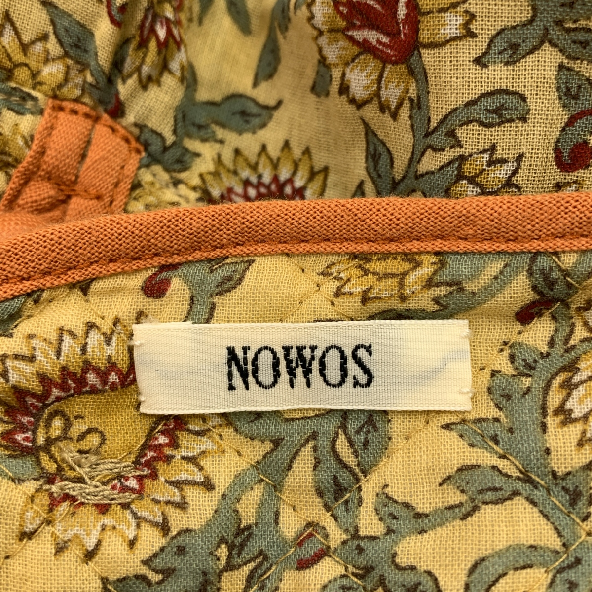 NOWOS / ノーウォス Over print long skirt / 総柄 キルティング ボリューム スカート / チャーム・ペチコート付き