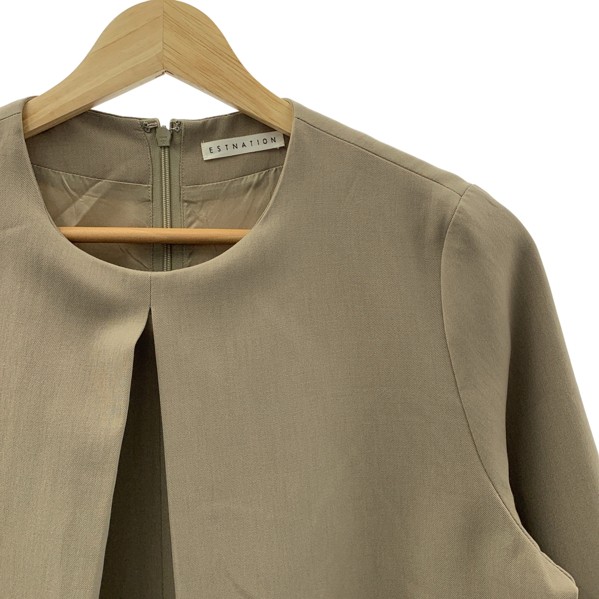 ESTNATION / エストネーション ウール混 フロントタック ショートオールインワン