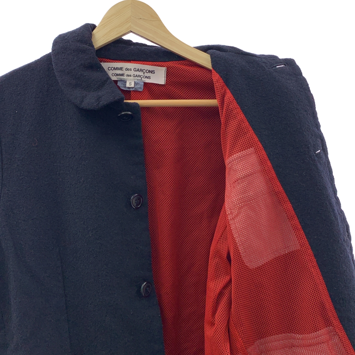 COMME des GARCONS COMME des GARCONS / コムコム バックベンチレーション ラウンドカラー ウールジャケット / 裏地メッシュ