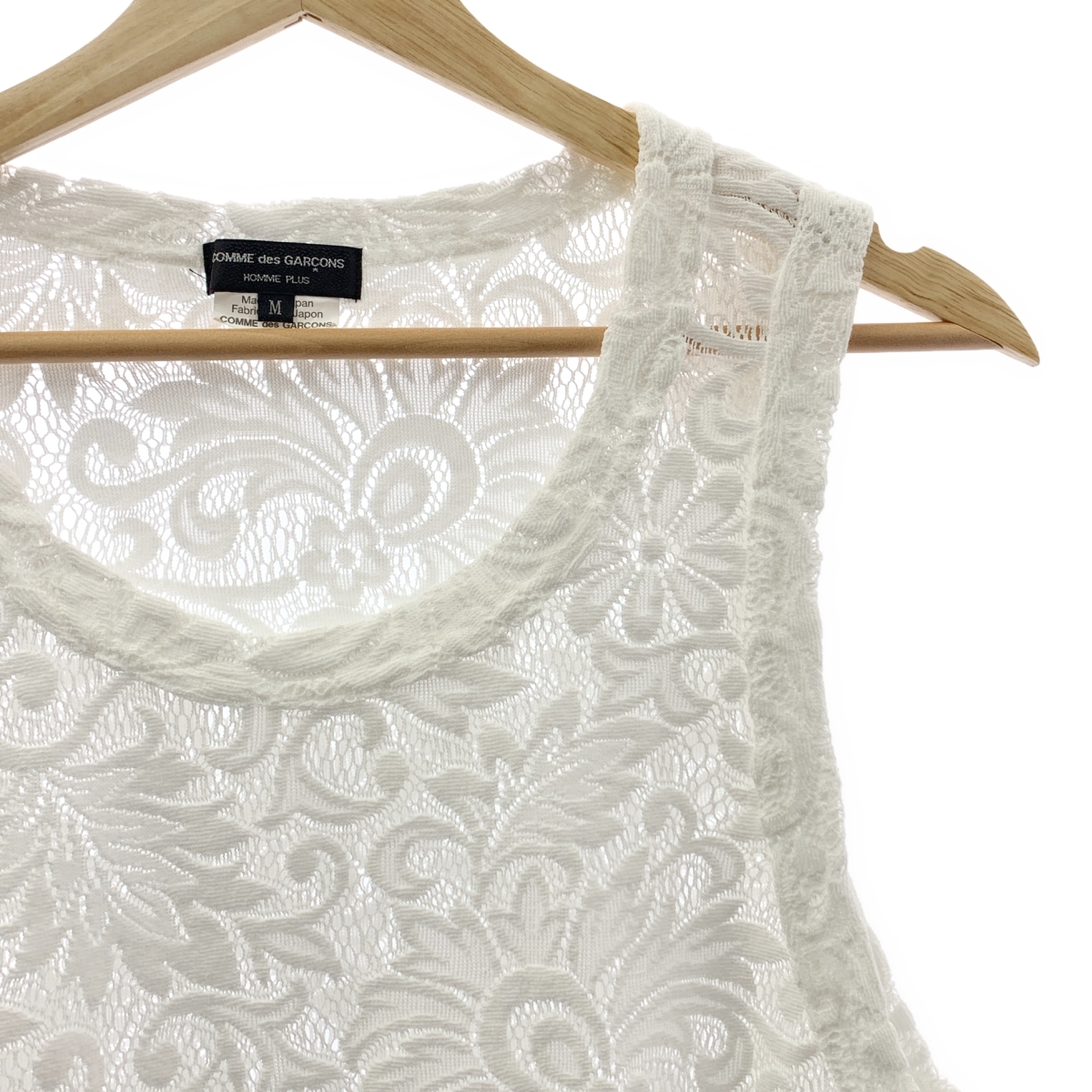 COMME des GARCONS HOMME PLUS / コムデギャルソンオムプリュス 製品洗い エステルラッセル レース タンクトップ