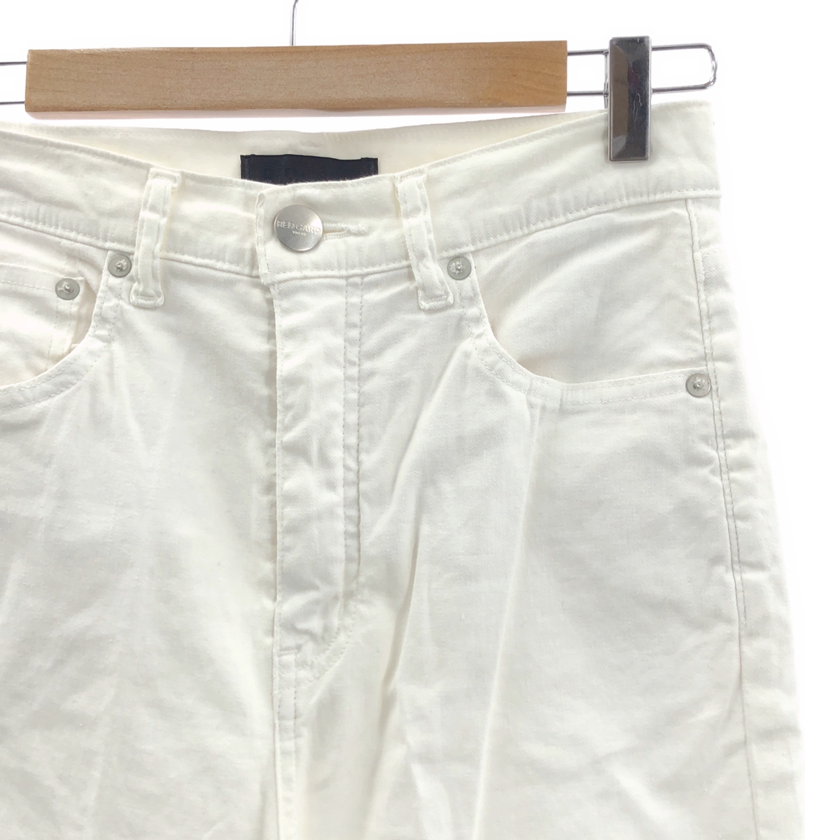 RED CARD / レッドカード Slogan ルーズ ストレート ホワイト デニムパンツ