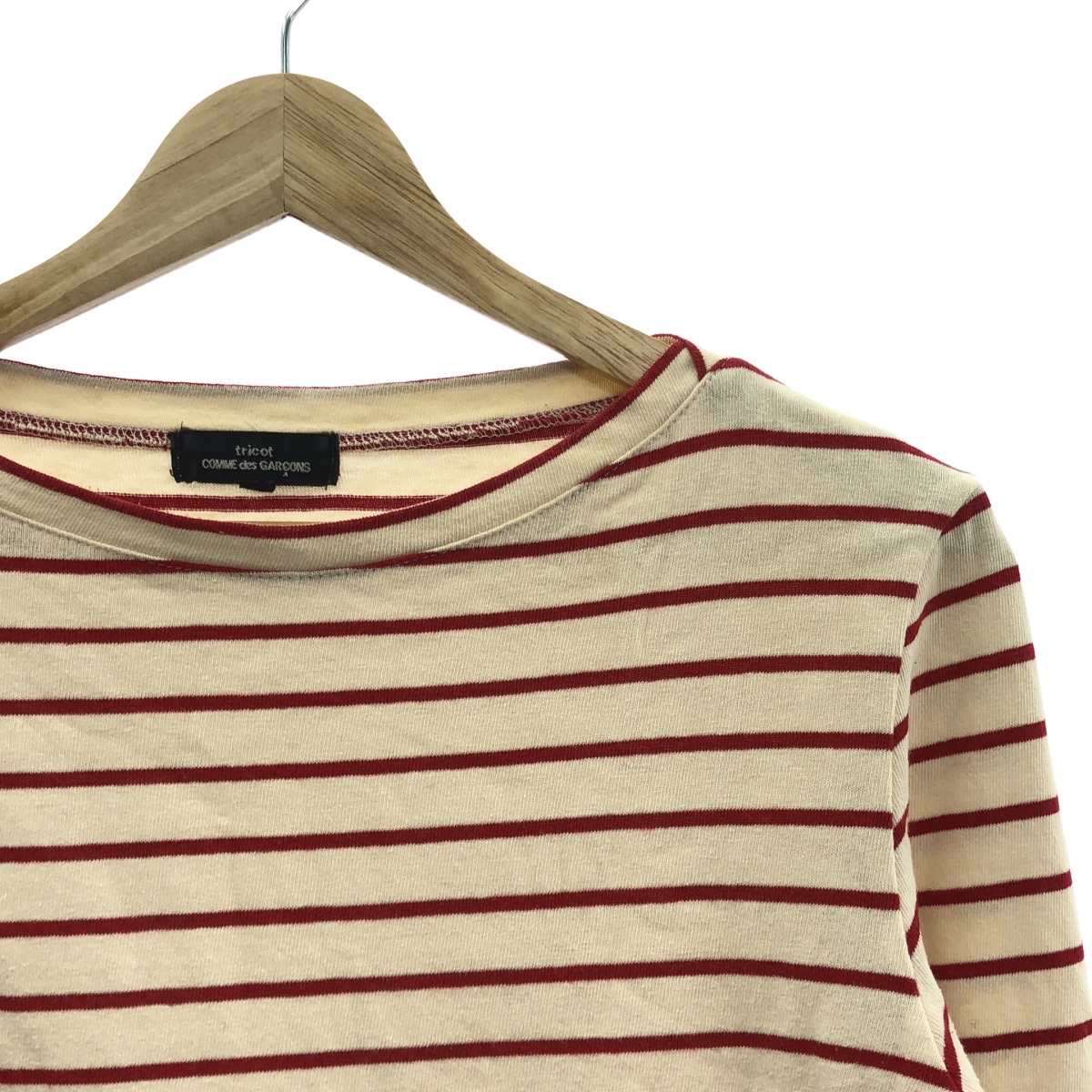 tricot COMME des GARCONS / トリココムデギャルソン 袖金ボタン ボートネック コットン ボーダー カットソー