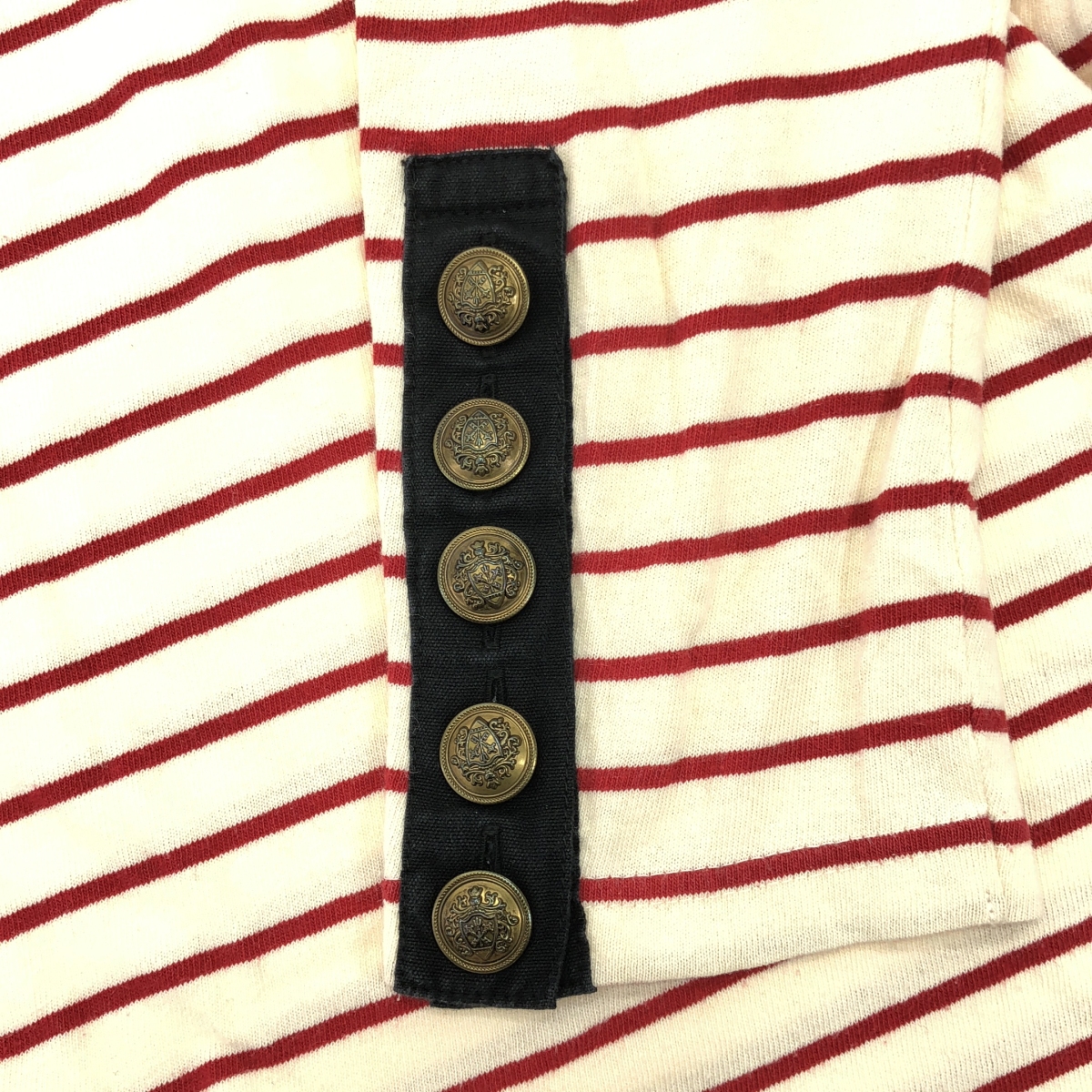 tricot COMME des GARCONS / トリココムデギャルソン 袖金ボタン ボートネック コットン ボーダー カットソー