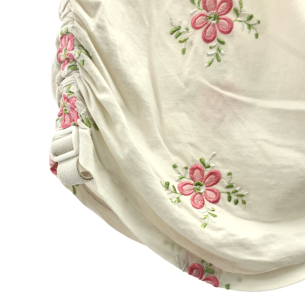 JUNYA WATANABE COMME des GARCONS / ジュンヤワタナベ サイドギャザー フラワー刺しゅう Tシャツ