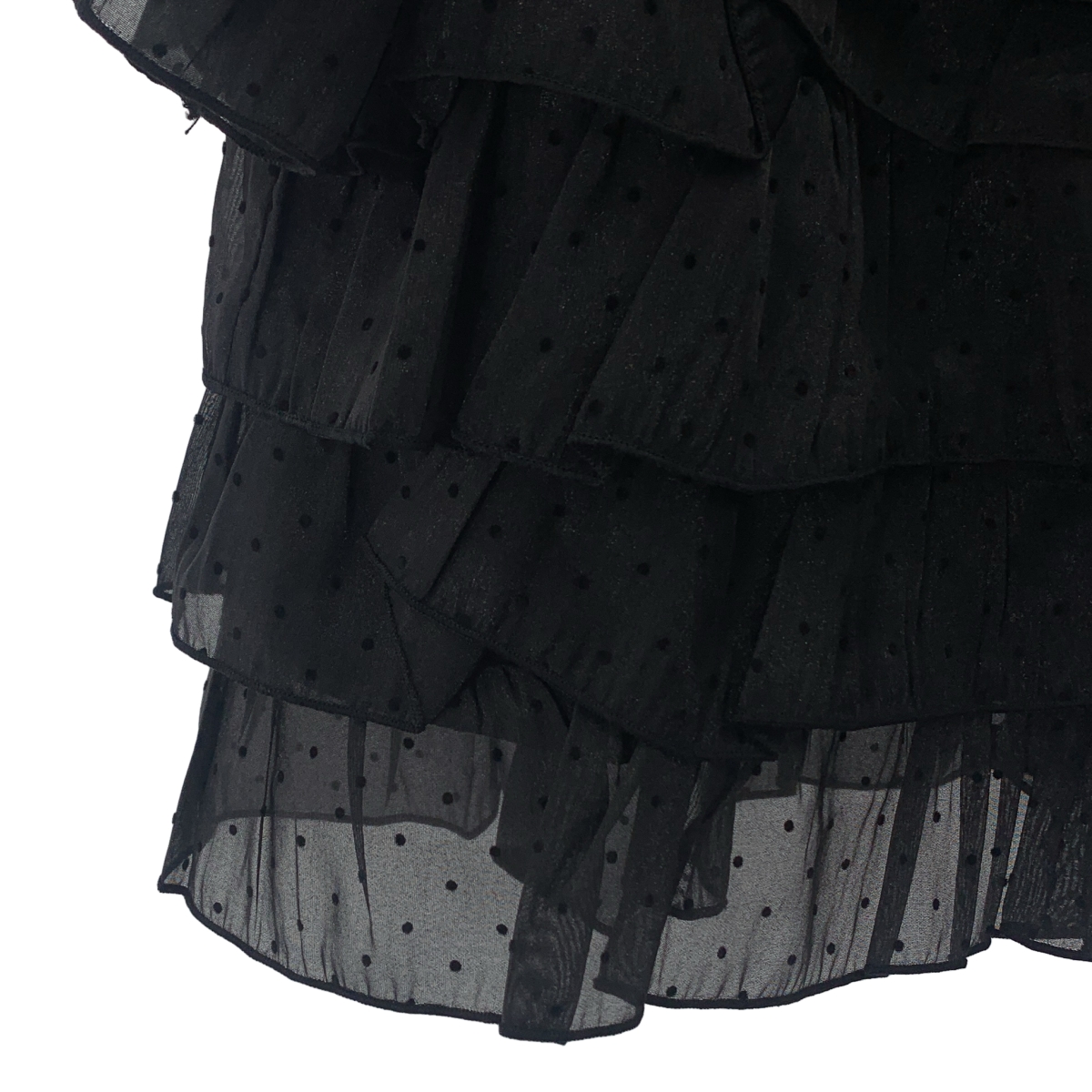 その他 2 Way Dot Ruffle Volume Tops / フリル 装飾 ブラウス