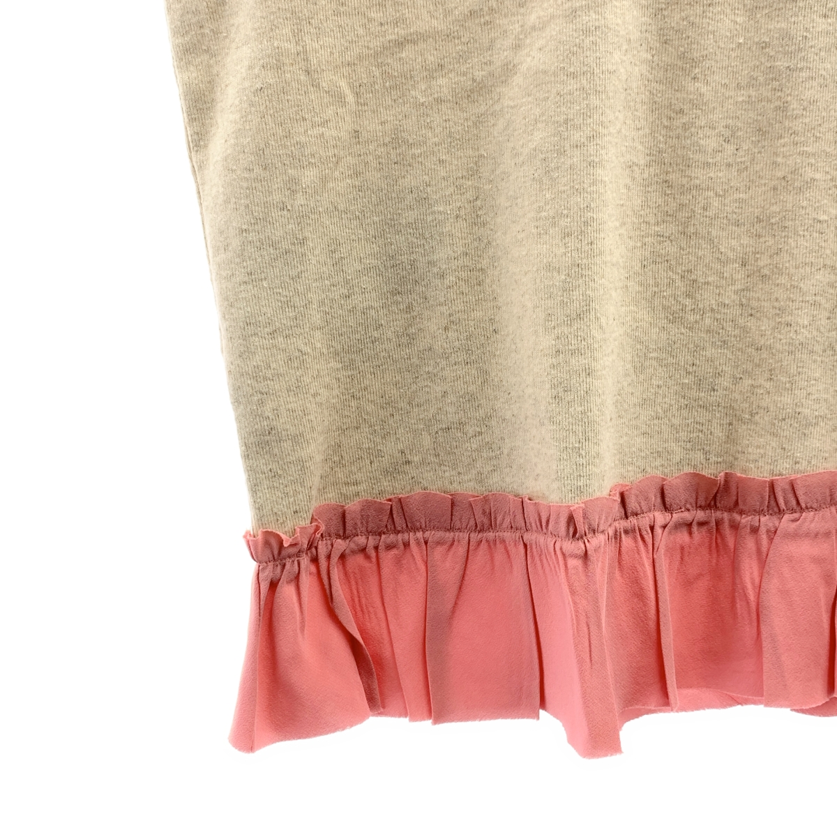 miu miu / ミュウミュウ コットン 異素材 切替 バックリボン フリル ブラウス トップス