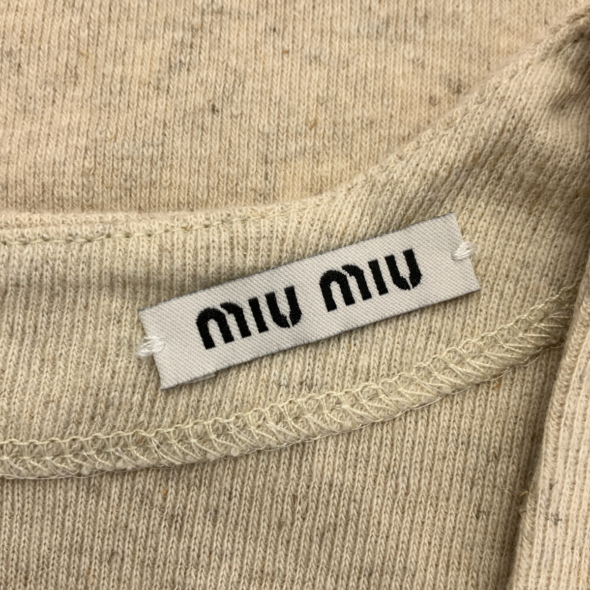 miu miu / ミュウミュウ コットン 異素材 切替 バックリボン フリル ブラウス トップス