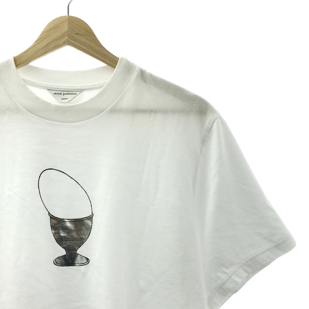 mina perhonen / ミナペルホネン katamuita tamago to / egg stand / プリント オーバー Tシャツ カットソー