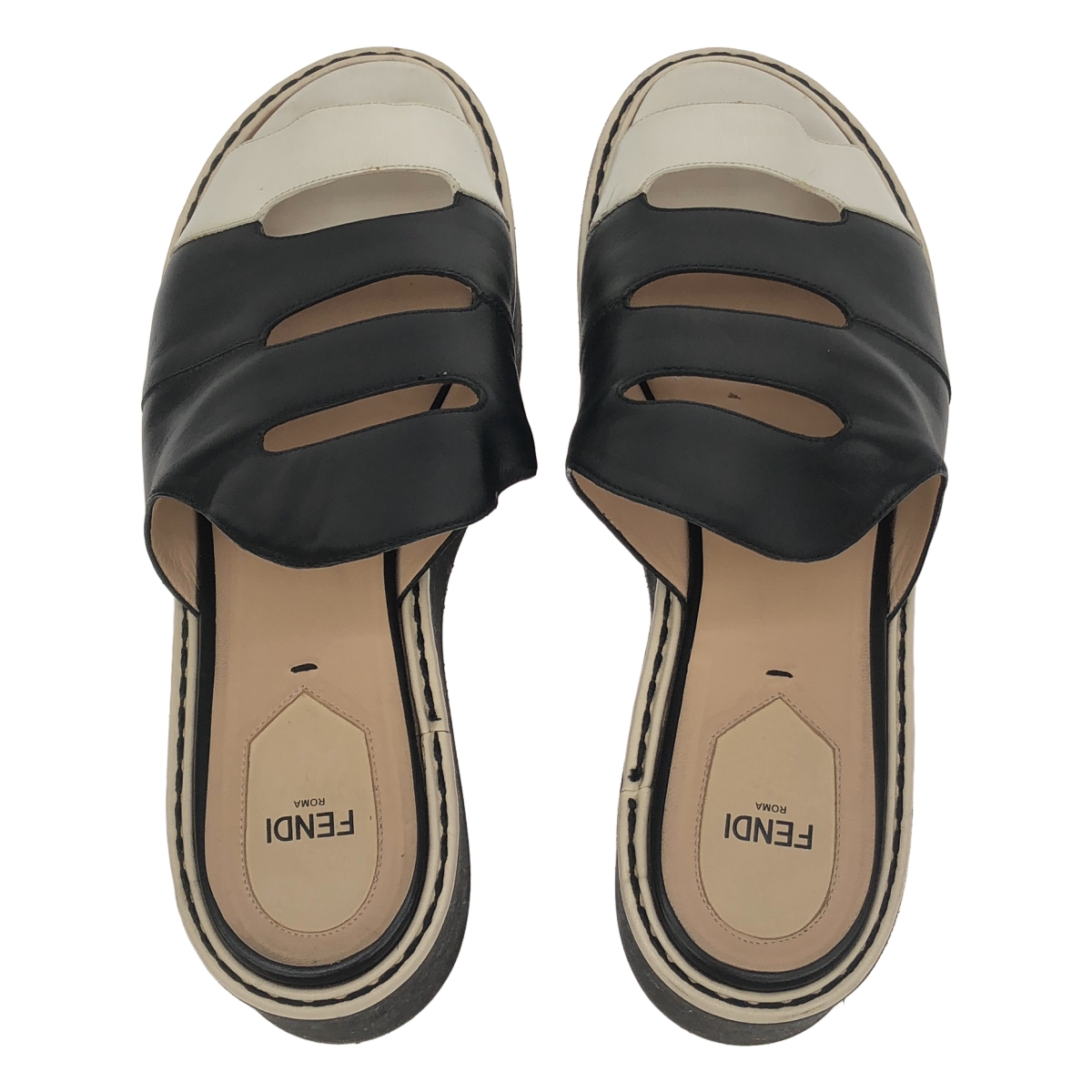 FENDI / フェンディ ツートーン ウェッジ サンダル