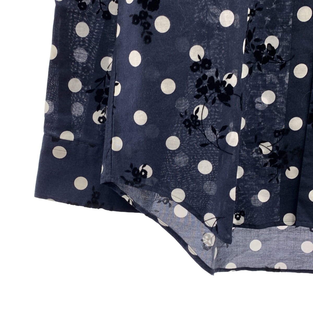 tricot COMME des GARCONS / トリココムデギャルソン 総柄 ドット フラワー 丸襟 シャツ ブラウス