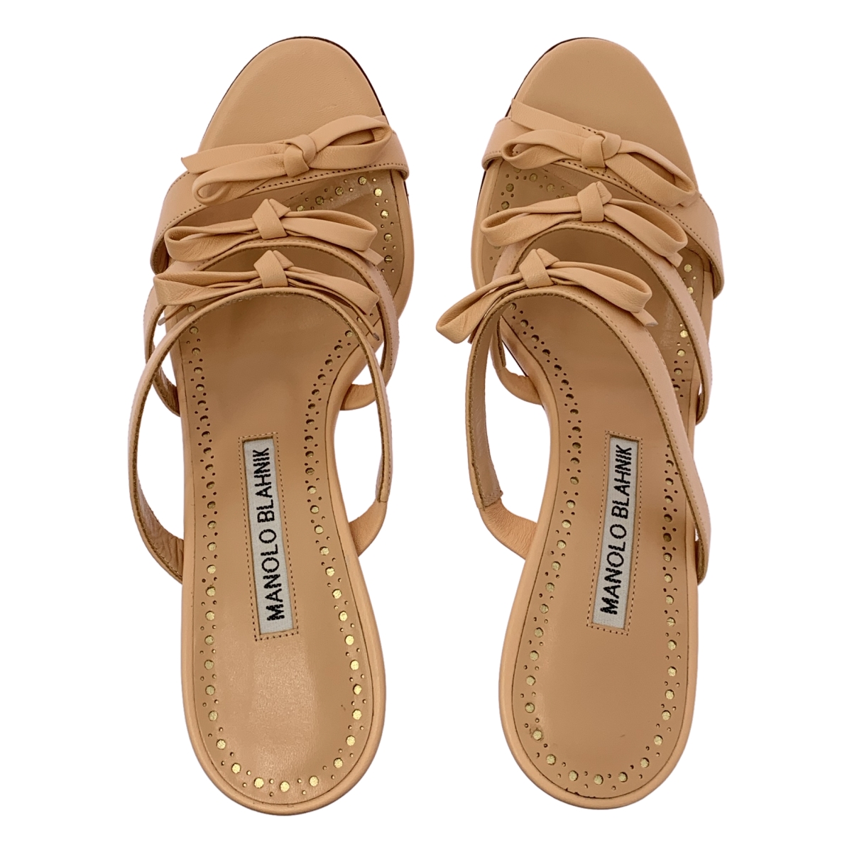 MANOLO BLAHNIK / マノロブラニク IRCANAMU SANDAL / レザー リボン装飾 ヒール サンダル パンプス