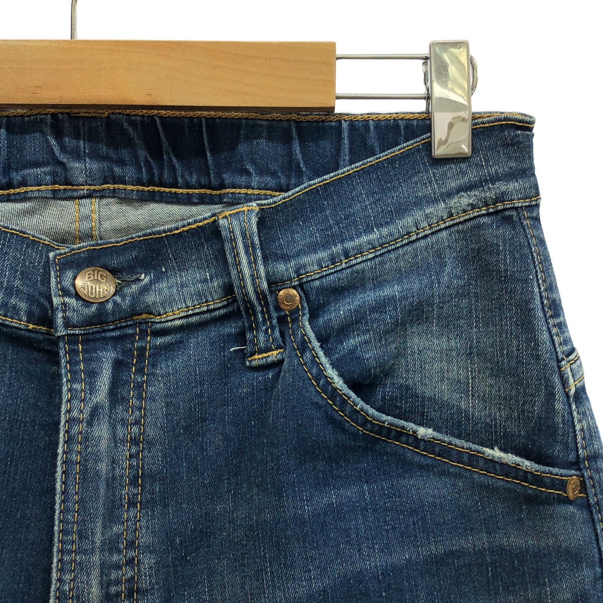 BEAMS / ビームス ×BIG JOHN / ビッグジョン ペイント ダメージ加工 ストレッチ デニムパンツ