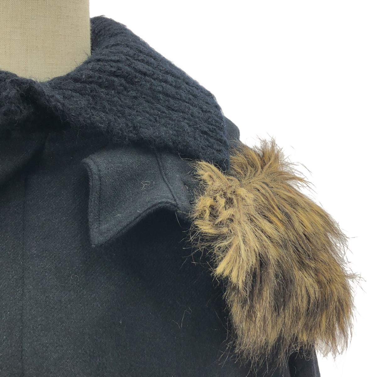 YOHJI YAMAMOTO +NOIR / ヨウジヤマモトプリュスノアール ウール アンゴラ ライナー付き ジップ ロングコート