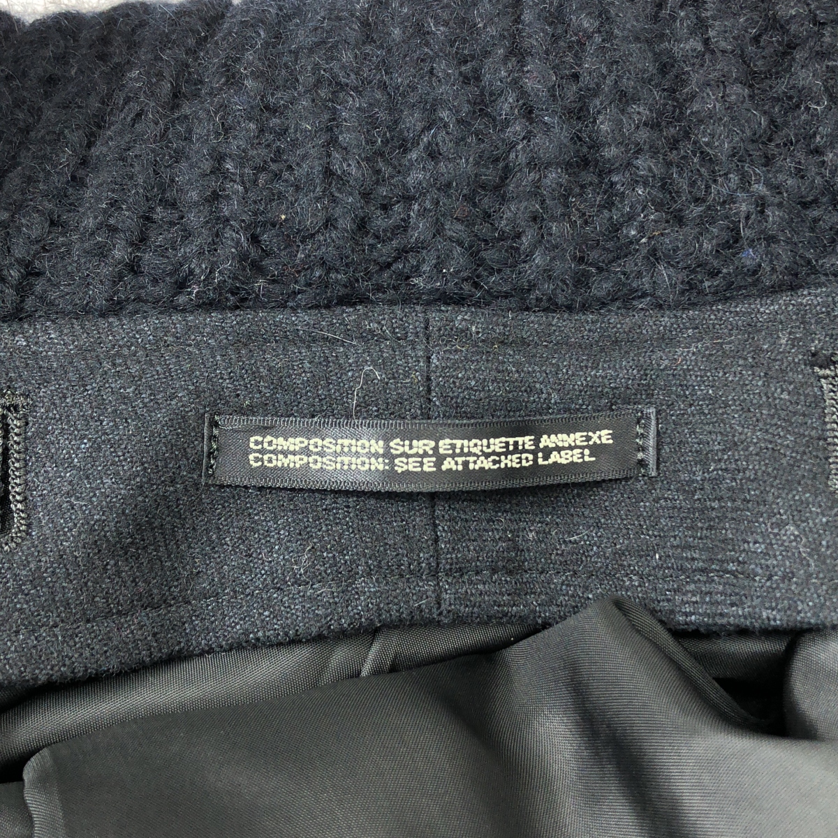 YOHJI YAMAMOTO +NOIR / ヨウジヤマモトプリュスノアール ウール アンゴラ ライナー付き ジップ ロングコート