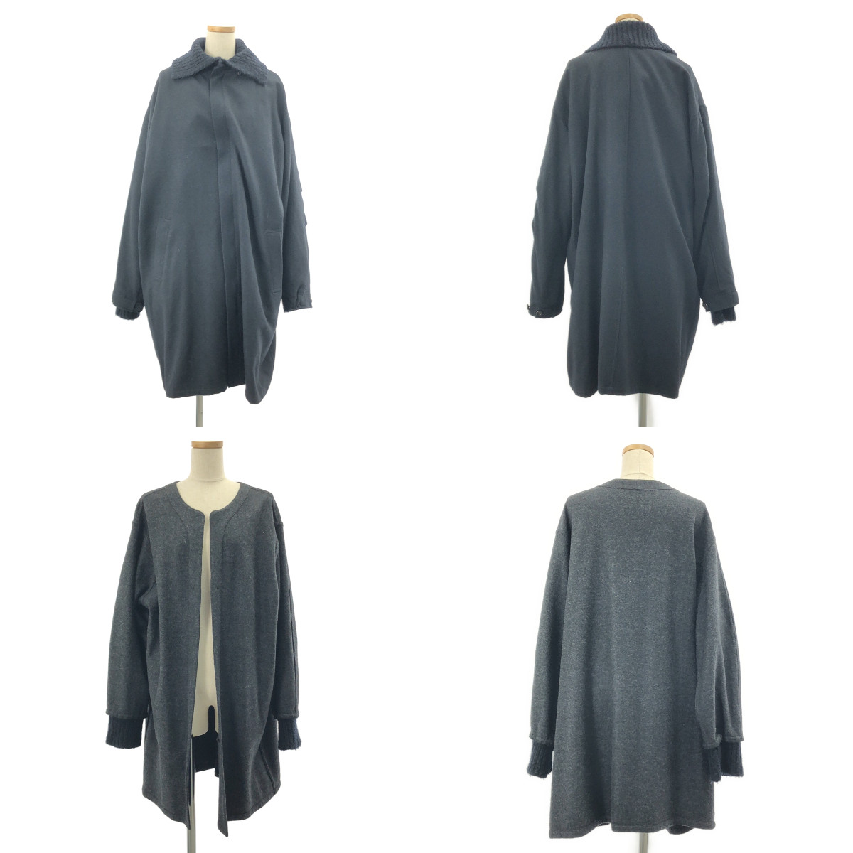 YOHJI YAMAMOTO +NOIR / ヨウジヤマモトプリュスノアール ウール アンゴラ ライナー付き ジップ ロングコート