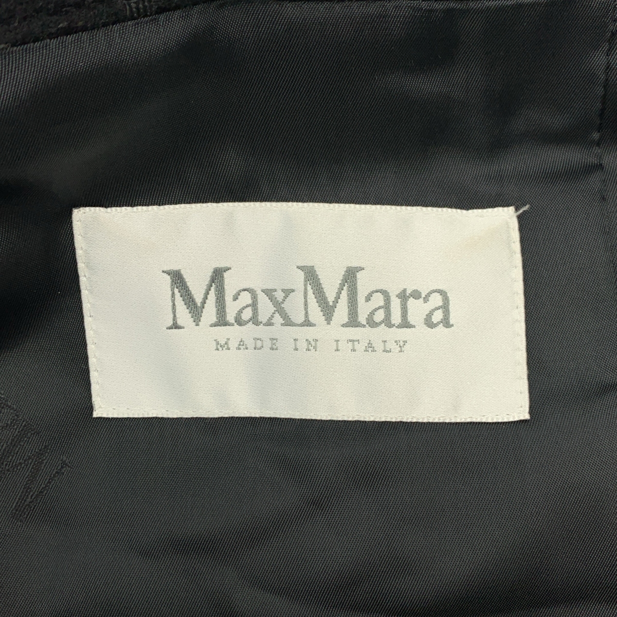 Max Mara / マックスマーラ 白タグ カシミヤブレンド ウール ベルベット チェスターコート / ロゴ総裏地