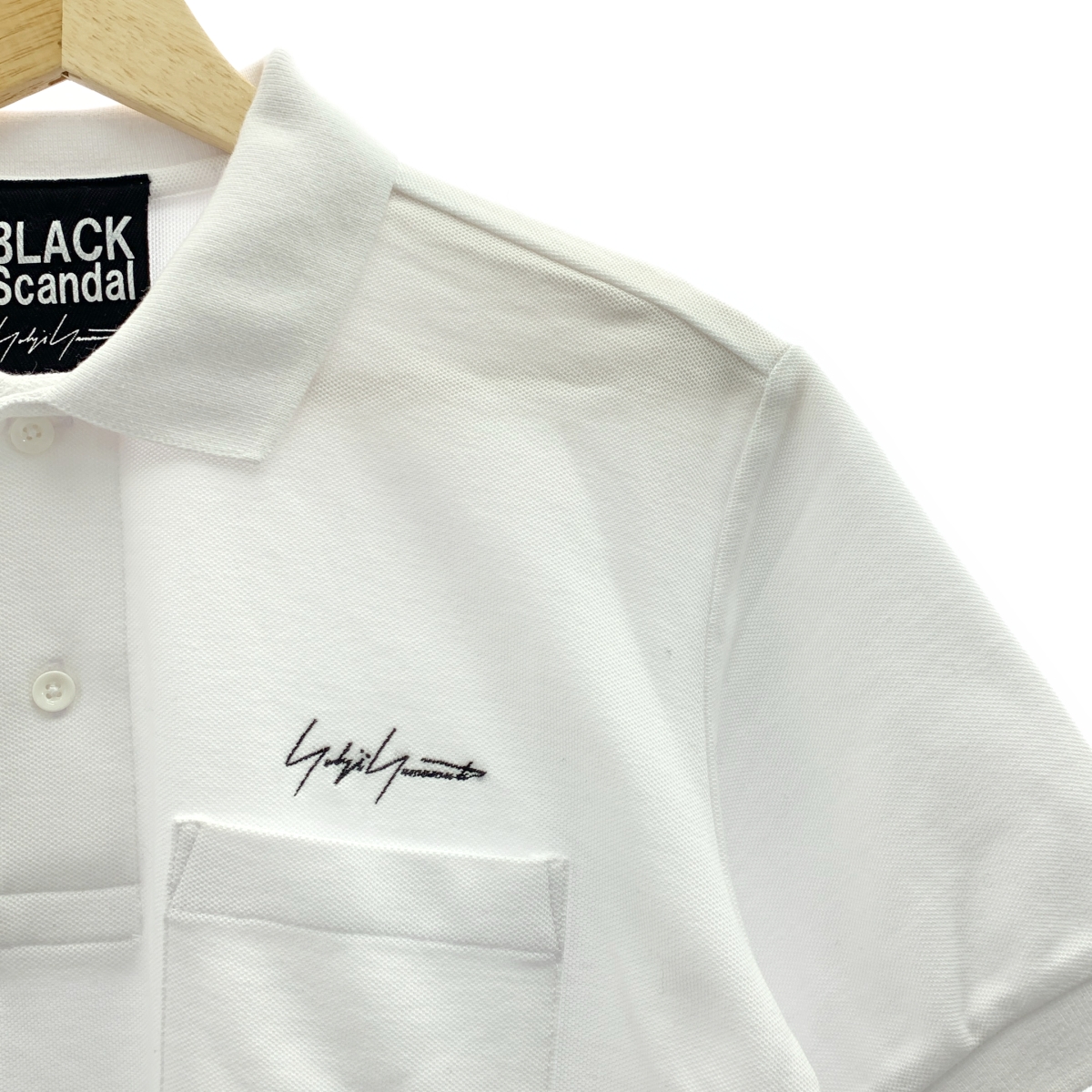 BLACK Scandal YOHJI YAMAMOTO / ブラックスキャンダルヨウジヤマモト シグネチャーロゴ ポケット 鹿の子 ポロシャツ