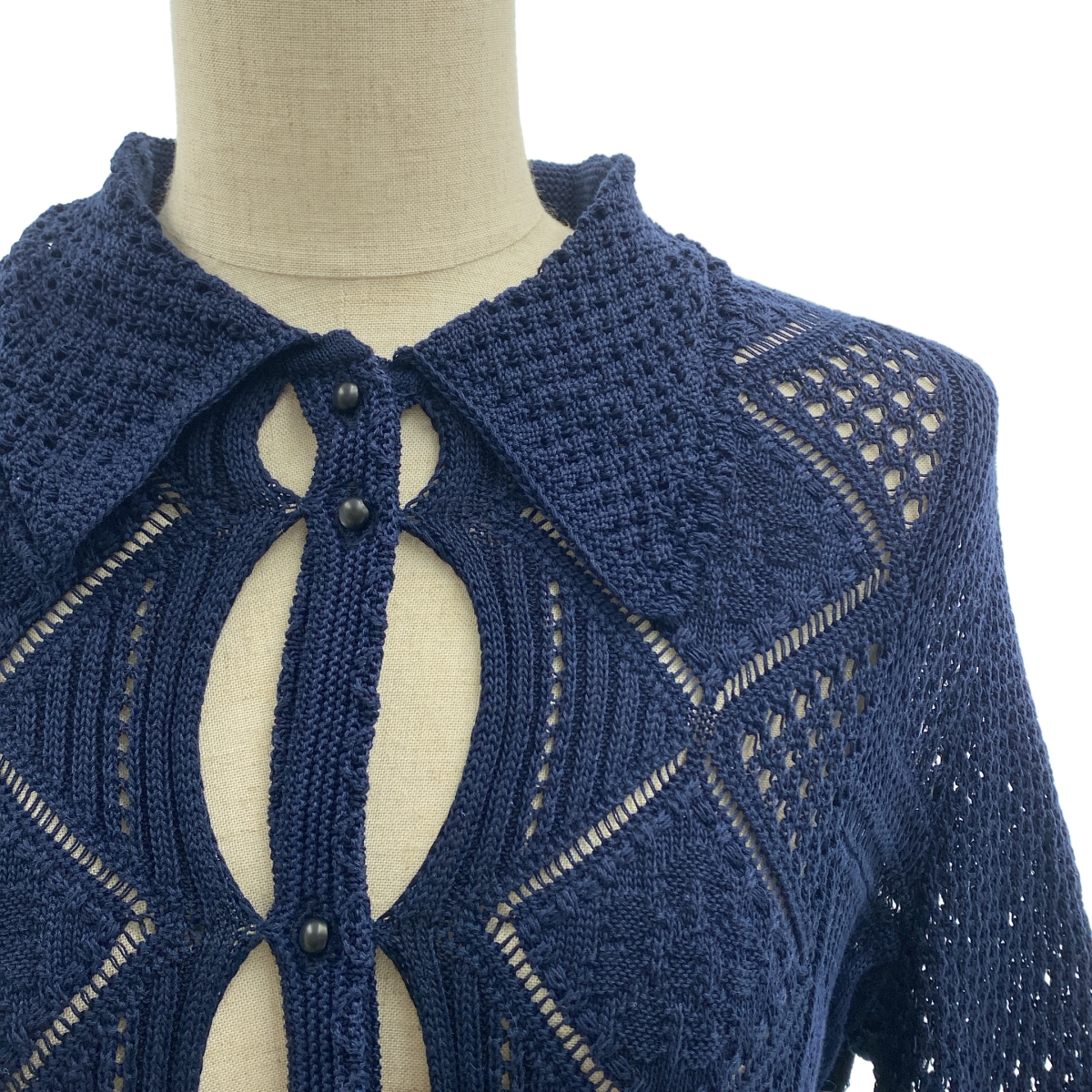 Mame Kurogouchi / マメクロゴウチ Cotton Lace Knitted Cardigan / コットン ニット カーディガン