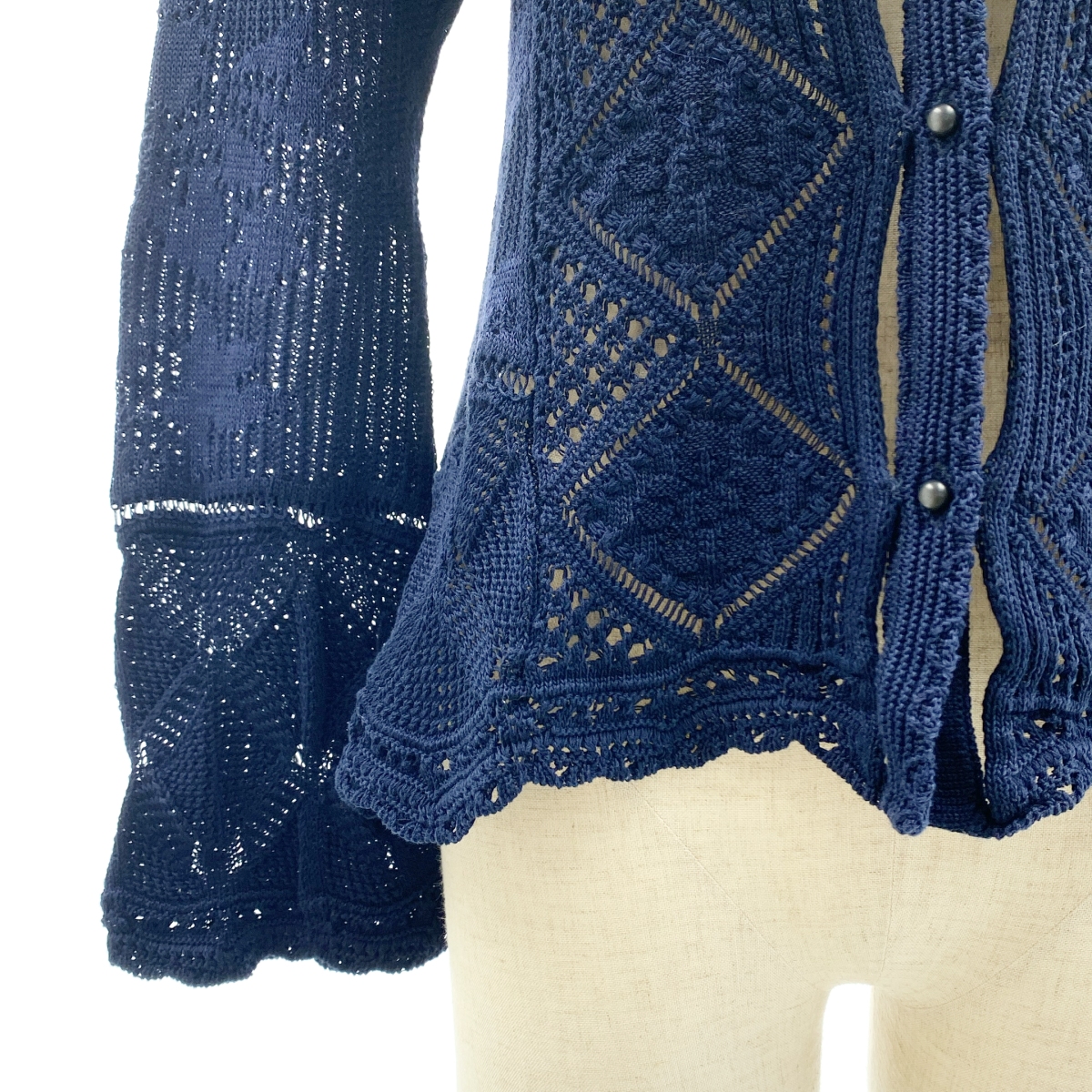 Mame Kurogouchi / マメクロゴウチ Cotton Lace Knitted Cardigan / コットン ニット カーディガン