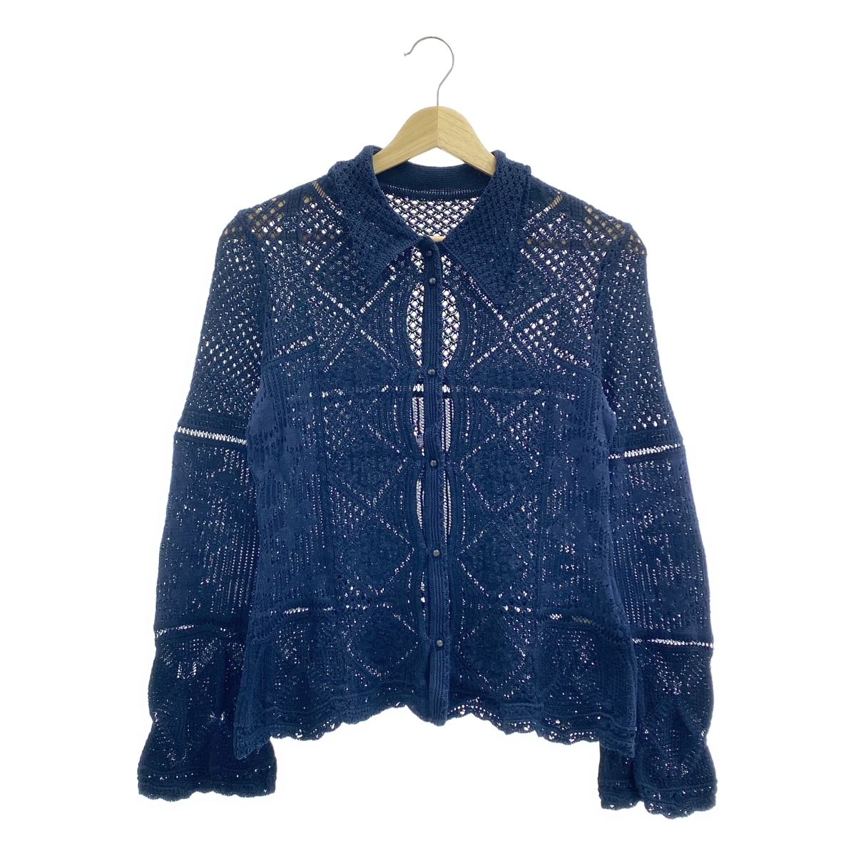 Mame Kurogouchi / マメクロゴウチ Cotton Lace Knitted Cardigan / コットン ニット カーディガン