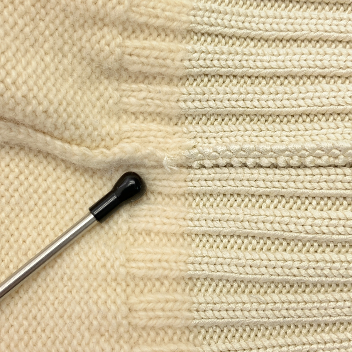 HERMES / エルメス カシミヤ リブシルク切替 タートルネックニット